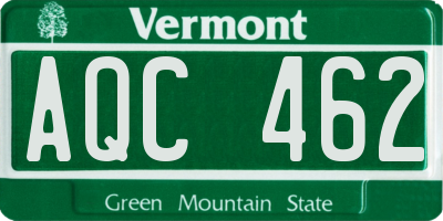 VT license plate AQC462