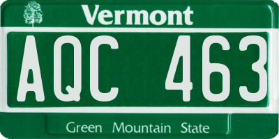 VT license plate AQC463