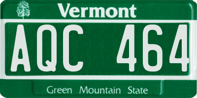 VT license plate AQC464