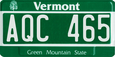 VT license plate AQC465