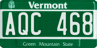 VT license plate AQC468