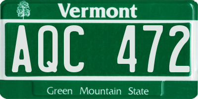 VT license plate AQC472