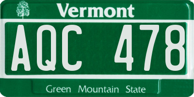 VT license plate AQC478
