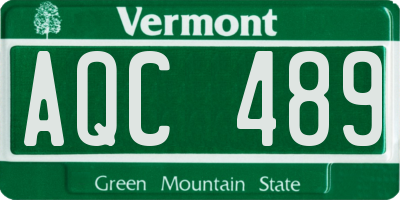 VT license plate AQC489