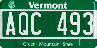 VT license plate AQC493