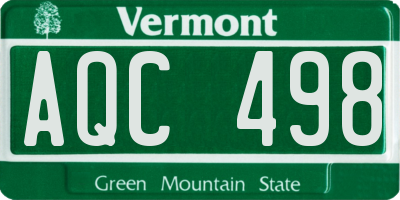 VT license plate AQC498