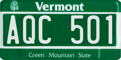 VT license plate AQC501