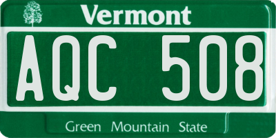 VT license plate AQC508