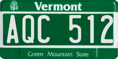 VT license plate AQC512