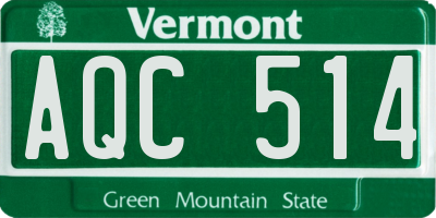 VT license plate AQC514