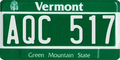 VT license plate AQC517