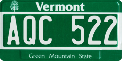 VT license plate AQC522