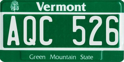 VT license plate AQC526