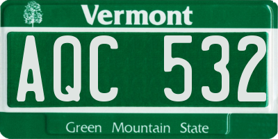 VT license plate AQC532