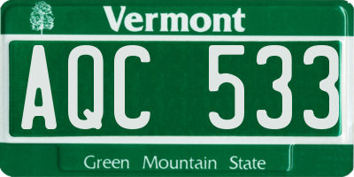 VT license plate AQC533