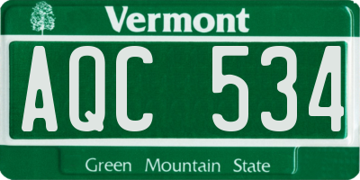 VT license plate AQC534