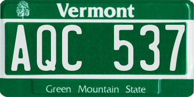 VT license plate AQC537
