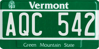 VT license plate AQC542