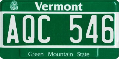 VT license plate AQC546