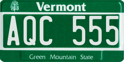 VT license plate AQC555