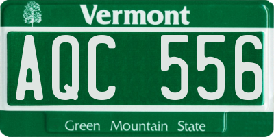 VT license plate AQC556