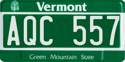 VT license plate AQC557