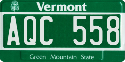 VT license plate AQC558