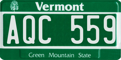 VT license plate AQC559