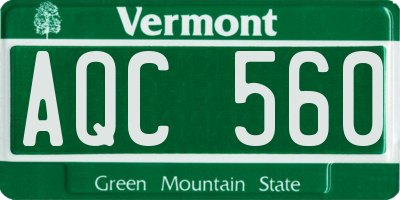 VT license plate AQC560