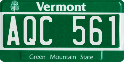VT license plate AQC561