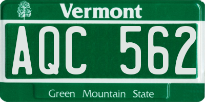 VT license plate AQC562