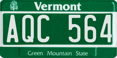 VT license plate AQC564