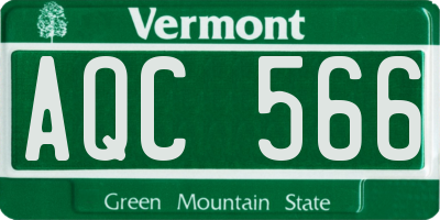 VT license plate AQC566
