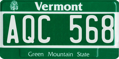VT license plate AQC568