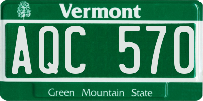 VT license plate AQC570