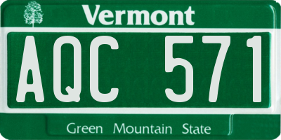 VT license plate AQC571