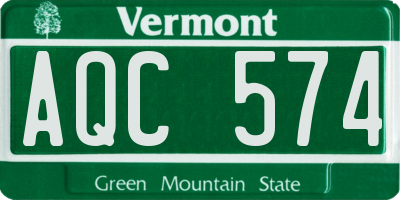 VT license plate AQC574