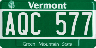 VT license plate AQC577