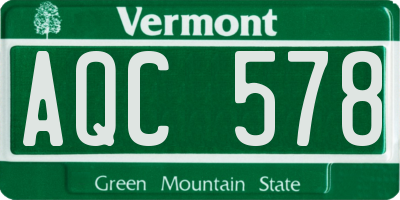 VT license plate AQC578