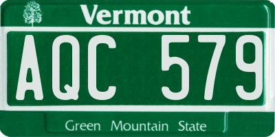 VT license plate AQC579