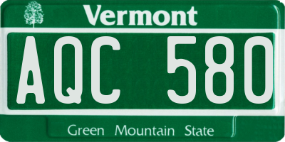 VT license plate AQC580