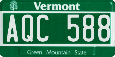 VT license plate AQC588
