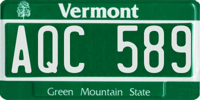 VT license plate AQC589