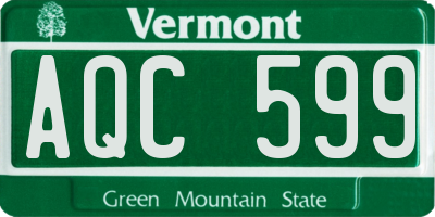 VT license plate AQC599