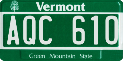 VT license plate AQC610