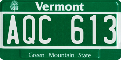 VT license plate AQC613