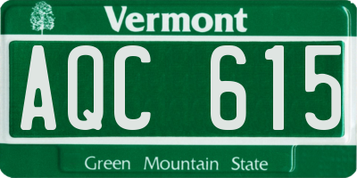 VT license plate AQC615