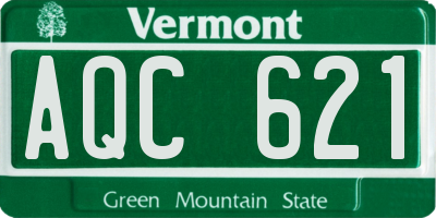 VT license plate AQC621
