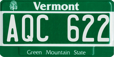VT license plate AQC622