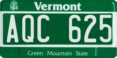VT license plate AQC625